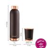 Copper Bottle with Glass Set | 1L Bottle with 2 Tumbler (250 ml Each) | 100% Pure Copper with Anti-Oxidant Properties of Copper