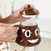 2026 Suitable Poop Expression Coffee Mug, Brown Poop Shape Ceramic Mug with Spoon, Funny and Cute Large Mug, Great Gift for Men and Women