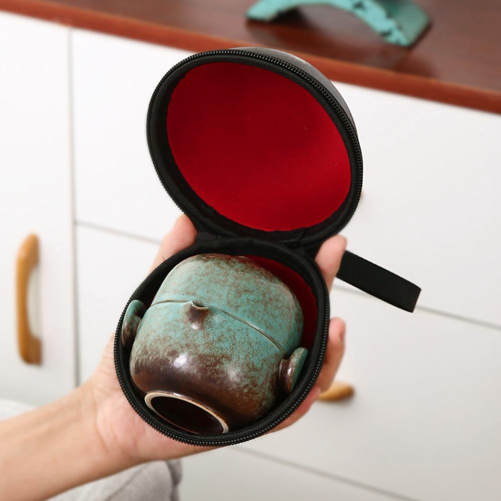 Ceramic Tea Ceremony Teapot Set with Storage Bag Chinese Teapot Set Creative Travel Teapot Office