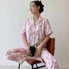 Pijama Satin Ipak Bahor Yoz Qisqa Yengli Uzun Shim Sevgi Yuragi Yupqa Uyqu Kiyimi Ayollar Salqin Pijamalar Ayollar Pijamalari