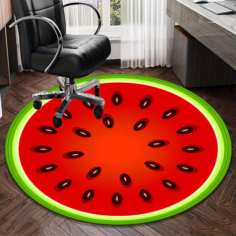Watermelon With Intricate round carpet Chair cushion Round Entryway Rug, Soft Round Rugs for Living Room, Bedroom, Circle Carpet decor gifts