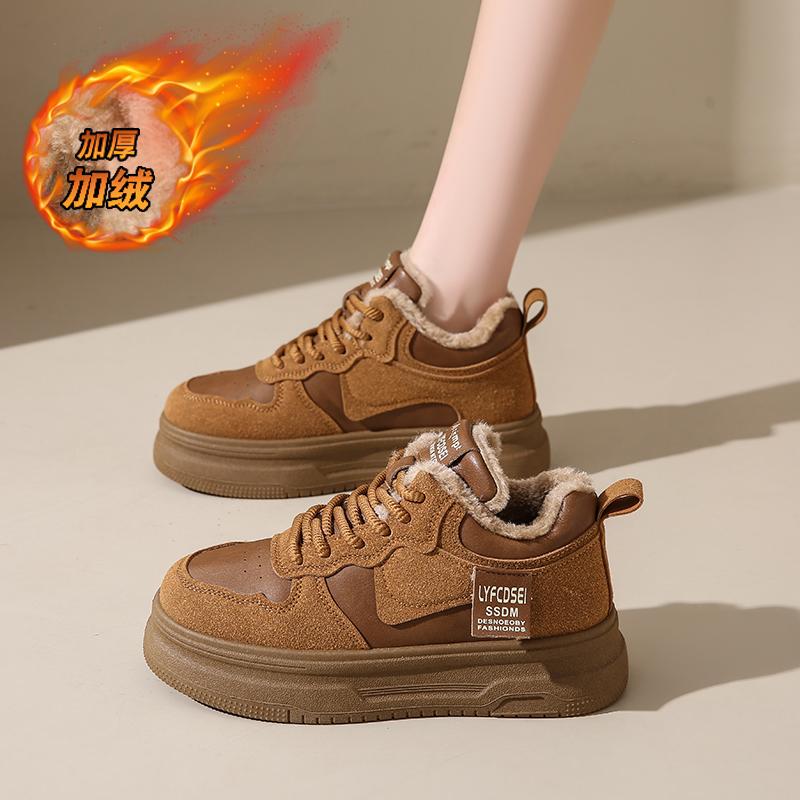 CRLAYDK женские зимние туфли на меховой подкладке замшевые кроссовки на платформе теплые модные повседневные уличные женские прогулочные ботинки по щиколотку для снега