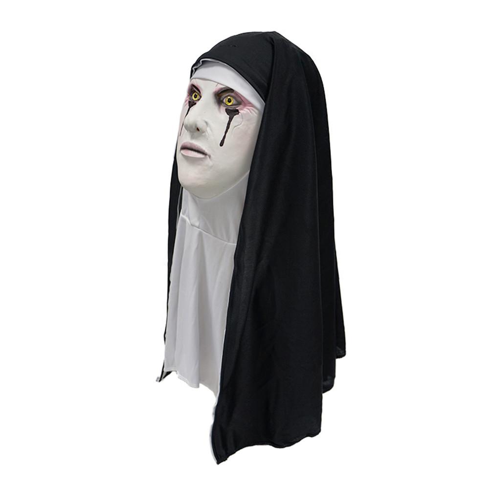 Horror Nun Latex Mask Halloween Haunted House Party Costume Cosplay Accessories