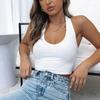 Женские топы на бретелях, повседневный спортивный жилет без рукавов, хлопковые мягкие летние женские укороченные топы с лямкой на спине, облегающие топы на бретельках без рукавов