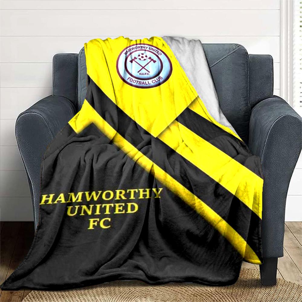 Hamworthy United F.C Print Flannel Blanket High Quality Warm Comfortable Cover for All Seasons Perfect for Gifts Home Decor