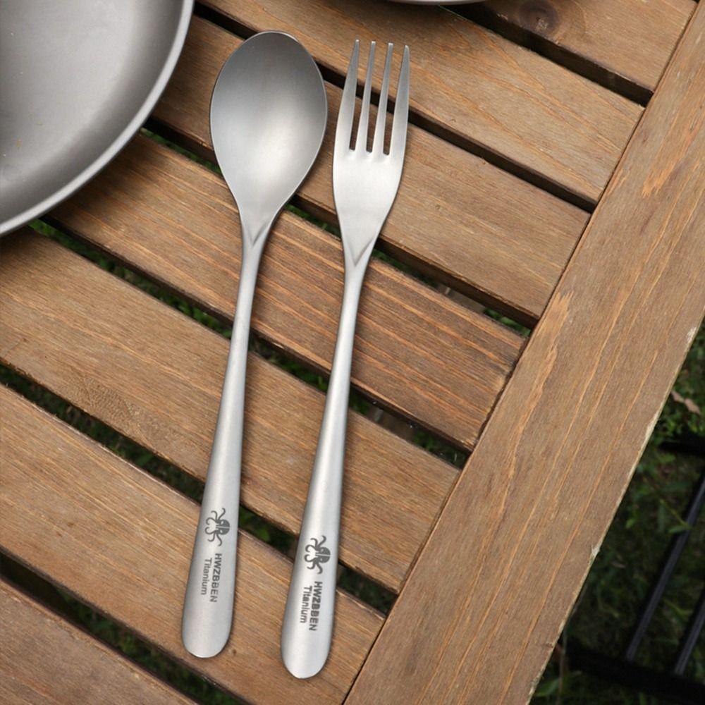 Environmental Outdoor Camping Fork Portable Light Titanium Cookware Outdoor Tool