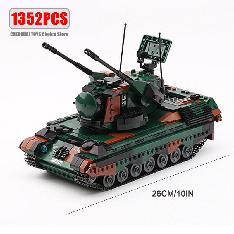 Ww2 Cannon Assault Armored Vehicle Battle Tank Car Truck Army Weapon Building Blocks Sets Model Boys Toys for Kids Gift
