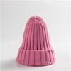 Knitted Solid Edge Curl Colored Woolen Men'S And Women'S Ear Protection Warm Fitting Hood Autumn And Winter Hat Trend