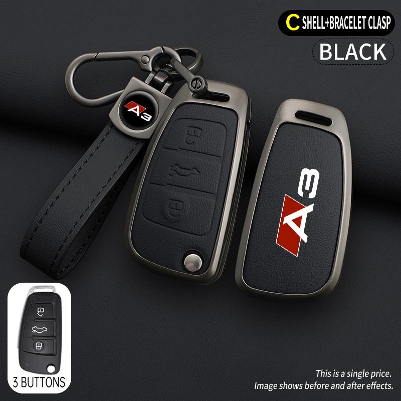 Zinc Alloy Car Key Case Shell Bag For qaz14 A3 Remote Control Protector For qaz14 Full Series Logo Car Key Cover Car Accessories
