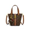 European and American trendy high-end sense retro printing portable bucket bag women's 2025 new large-capacity fashion versatile messenger bag