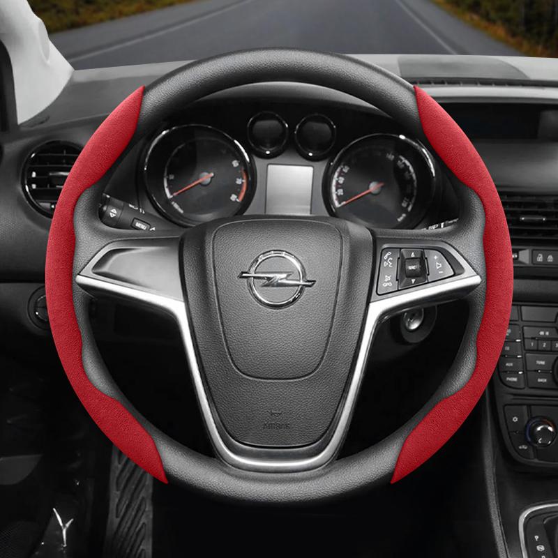 Suitable for Opel Anti-Slip Buckle Segmented Suede Steering Wheel Cover Suitable for Astra H Gtc J Insignia Corsa D 