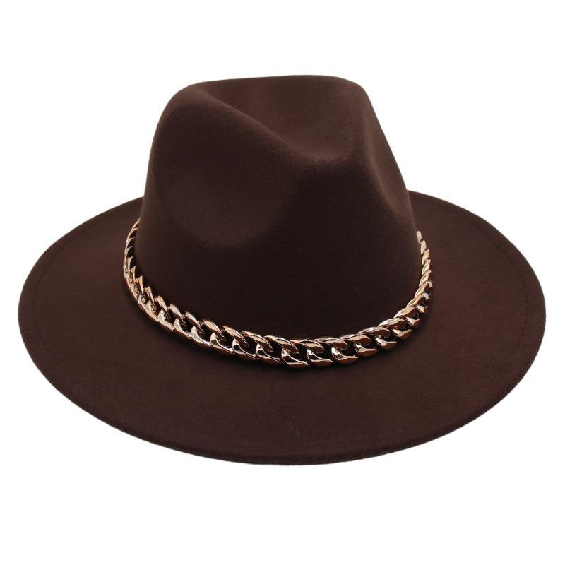 Шляпа-котелок с цепочкой, джазовая шляпа для мужчин и женщин, фетровая шляпа Джексона, сценическая твидовая шляпа