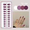 24Pcs Full Cover Solid Color Fake Nails Wearable Press-on Nails  Women