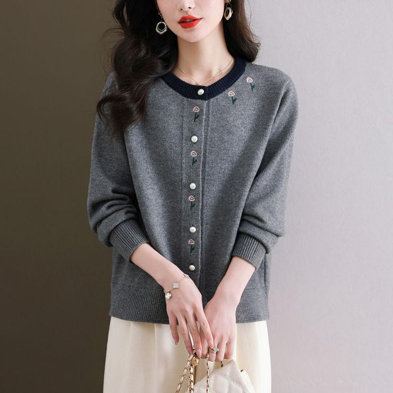 Весна и осень плюс большой размер вязаный кардиган для женщин свободный красный свитер короткий кардиган пальто