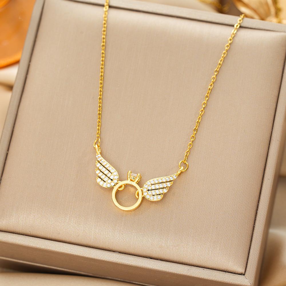 Titanium Steel Necklace For Women Elegant Simple Fashion Zircon Collarbone Chain Light Luxury Niche Jewelry