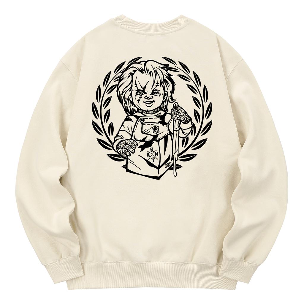 KAN6312 Kmc0196 Chuckie Fleece-Lined Sweatshirt Cream