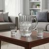 PC Striped Drink Pitcher Transparent Drop Resistant Cold Water Kettle Heat Resistant Large Capacity Juice Jug Dinning Table