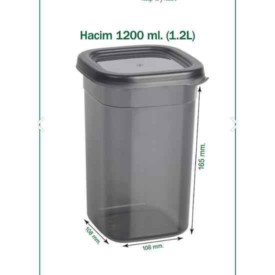 12 Liter Square Provisions Pulses Storage Container Set Spice Jar 1.2 Liters