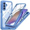 Прозрачный чехол для телефона Samsung A57 A57-5G Полностью закрывающий Разблокировка по отпечатку пальца Магнитная фиксация MagSafe Трехзащитный Наружный чехол