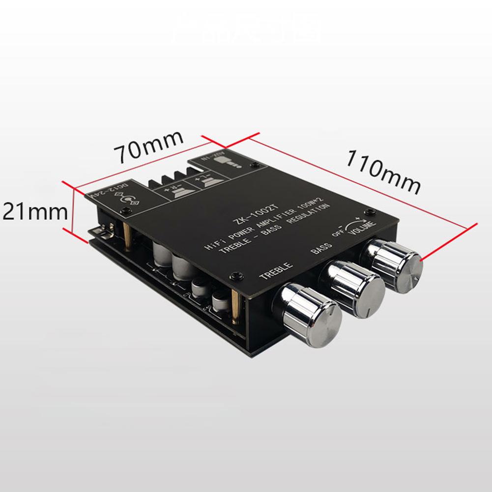 ZK-1002T Bluetooth-совместимый усилитель HIFI 2.0 канала 100 Втx2 Аудиоплата /
