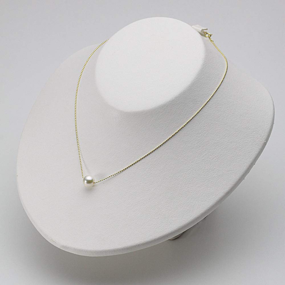 Жемчужное ожерелье Akoya Pearl Pearl Подвеска K18YG [Moon Label] 8.0 мм (Натуральный белый) Для женщин [В подарочной упаковке]