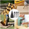 Firewood Splitter Drill Bit with 3 Drill Attachments Heavy Duty Detachable Electric Drill Bit for Woodworking Tools