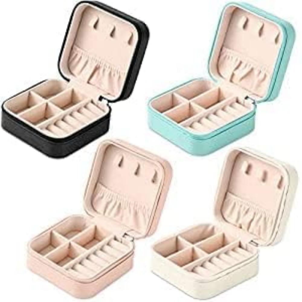 Portable jewelry travel box - Mini organizer jewelry storage box for necklaces, earrings and rings, suitable for girls and ladie