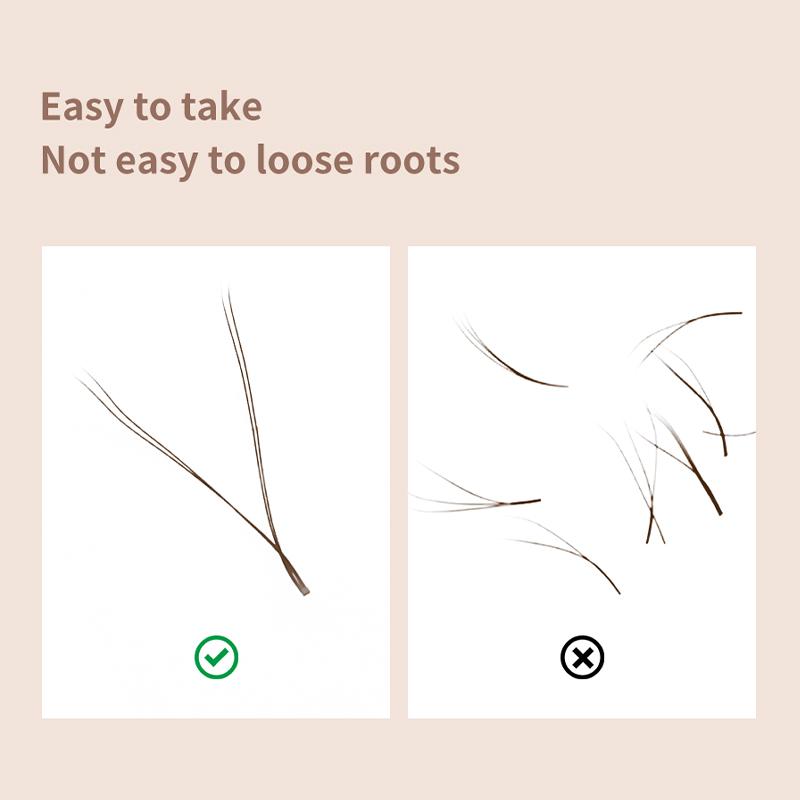 DIYDAY YY Shape Dark Brown Eyelash Extensions Dark Brown Natural Soft Premade Volume Fans Two Tips Y-Shaped False Eyelashes