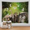 3D Printing Tiger Elephant Wolf Fox Deer Tapestry Large Wall Hanging Psychedelic Tapestry Animal Wall Tapestry Boho Wall Decor