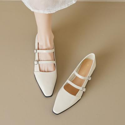 Weiwei girl 6831-1 Французские остроносые женские туфли на плоской подошве с неглубокой горловиной Туфли Мэри Джейн Корейская версия женских туфель