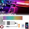 Цветная RGB светодиодная полоса для освещения салона автомобиля, акриловые атмосферные огни, неоновая подсветка панели приборов с USB, синхронизация с музыкой по ритму