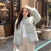 Winter new Xiaoxiangfeng knitted fake two-piece small padded jacket thickened padded jacket women's bread jacket padded jacket