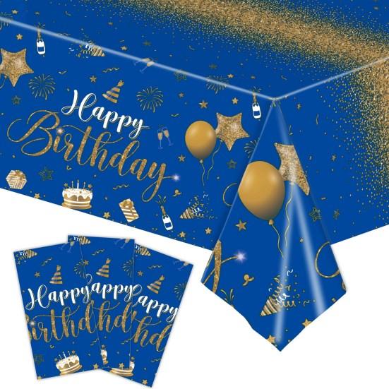 Скатерть «С Днем Рождения», водонепроницаемая, устойчивая к пятнам, прямоугольная одноразовая пластиковая защитная крышка для обеденного стола