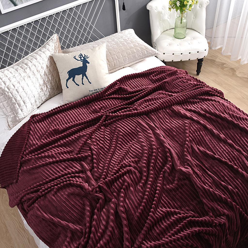 Super Soft Blankets and Throws for Sofa Office Solid Soft Warm Winter Flannel Blanket Throw Blanket On Twin King Queen Bedding