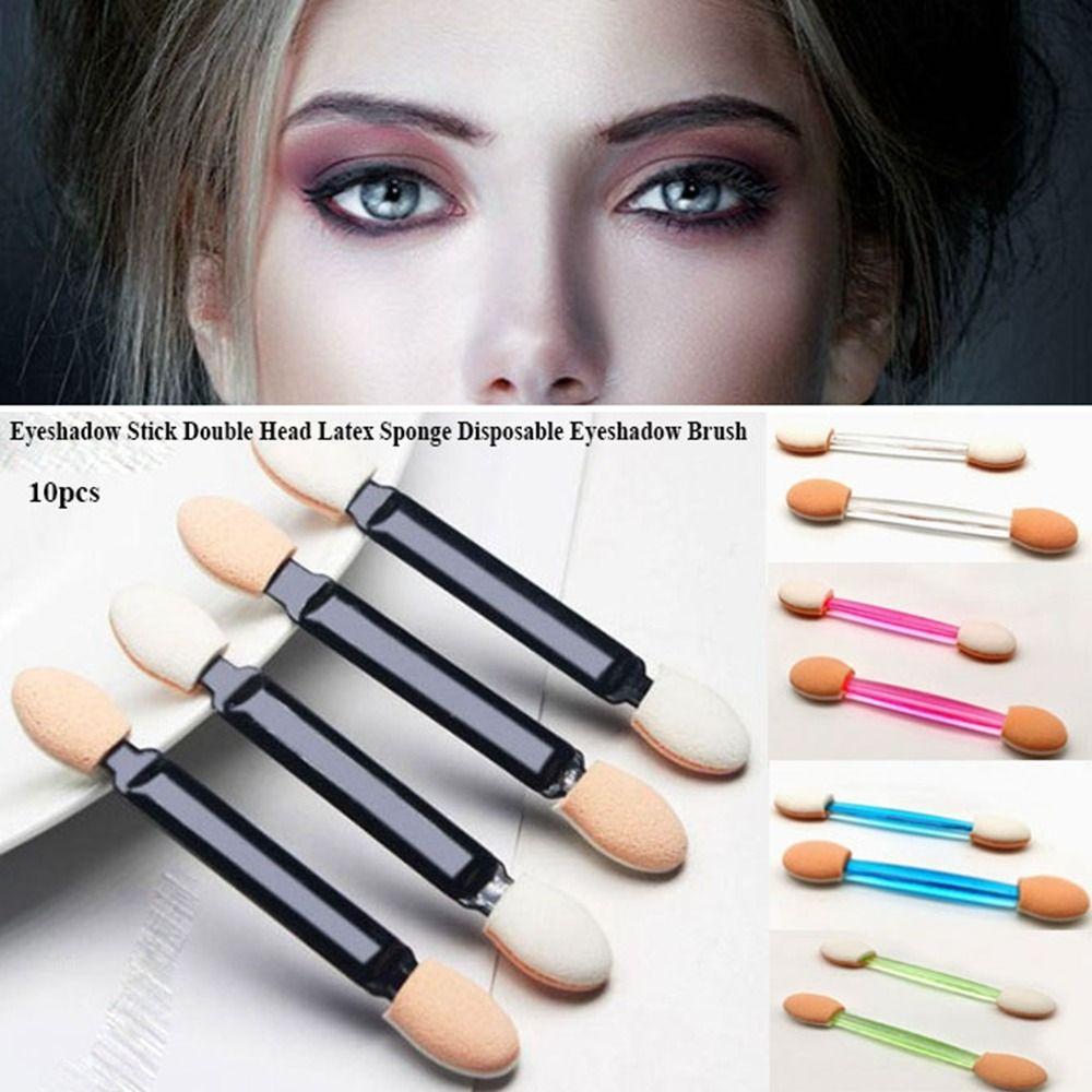 10 шт. Портативный двухсторонний латексный спонж Одноразовая кисть для теней Инструменты для макияжа