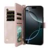 For iPhone 16 Pro Max Wallet Case with Shoulder/Wrist Strap Leather Phone Cover Stand
