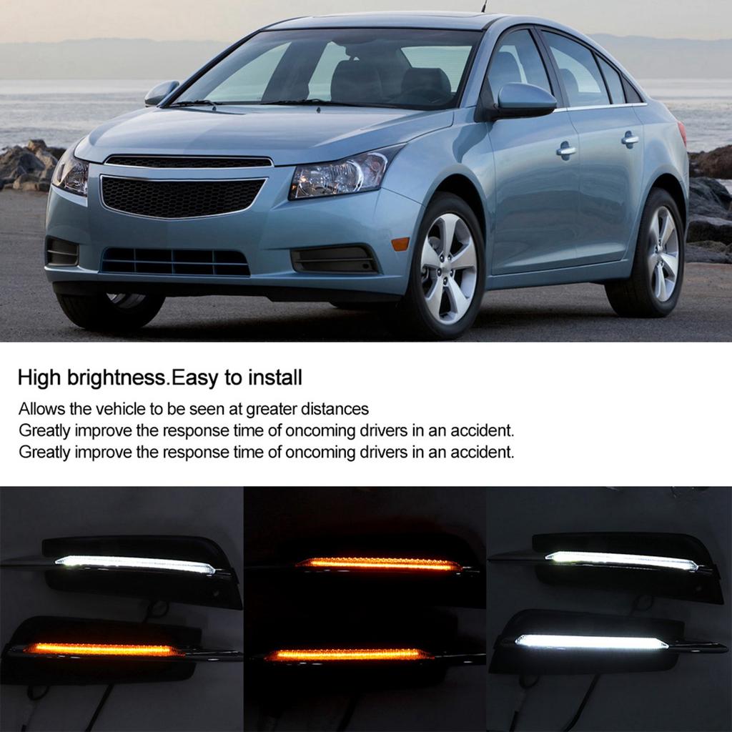 Car LED Daytime Running Lights Fog Lamp 6000K High Brightness Vehicle DRL Lamp