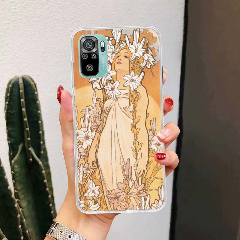 Альфонс Муха Весна Для Чехла Телефона Xiaomi Redmi Note 14 13 12 11 Pro Plus 14S 12S 11S 11E 11T 10S 10 9S Fundas Cover Coque Нет