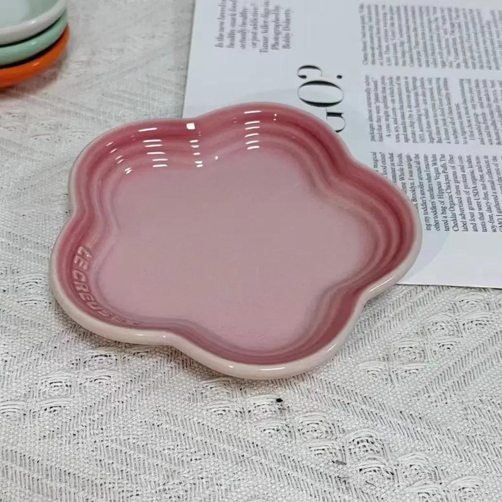Plum Blossom Small Plate 5.5Inches 14cm Rainbow Sauce Plate Flower Shaped Pet Gradual Spike Bone Plate Tableware Ceramic Dishs