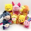 12-20cm Winnie the Pooh Bear Tiger Pig Anime Cute Cartoon Plush Dolls Toys Keychain Pendant Room Decoration Kids Birthday Gift