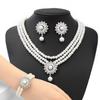 Niche Design Pearl Jewelry Set: Necklace, Earrings & Bracelet for Women's Wedding or Banquet Fashion.