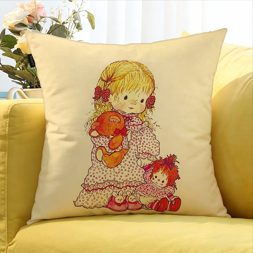 Art S-Sarah Kay Cartoon Girl Cute World Various Sizes Square Pillow Case For Car Home Bedchamber Decor