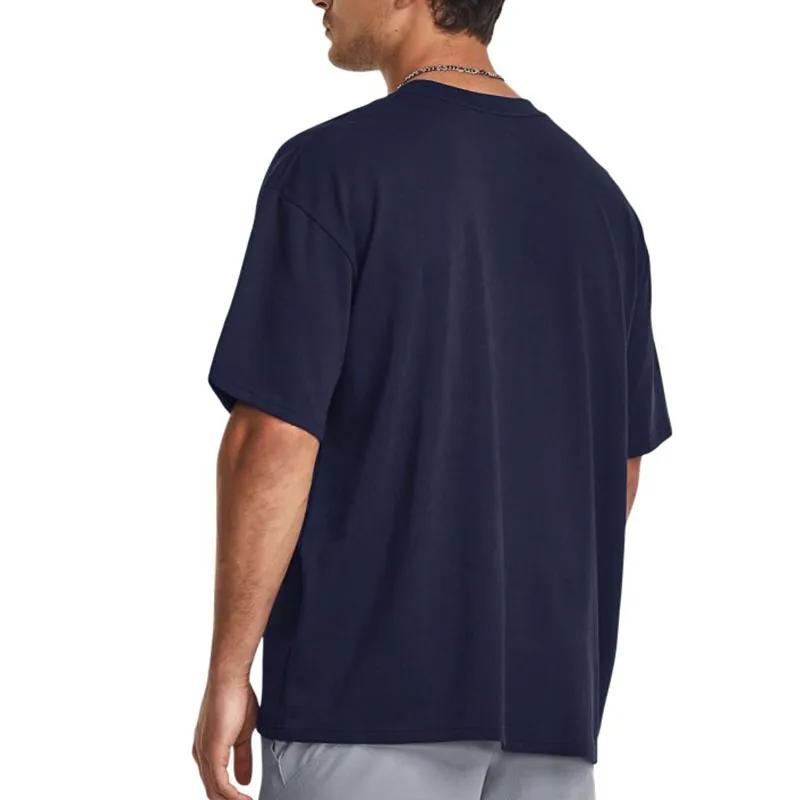 Under Armour Split T-Shirts Men's Dark Blue Crew Neck Moderate Straight Fit (Unisex) T-Shirts 1379557 410