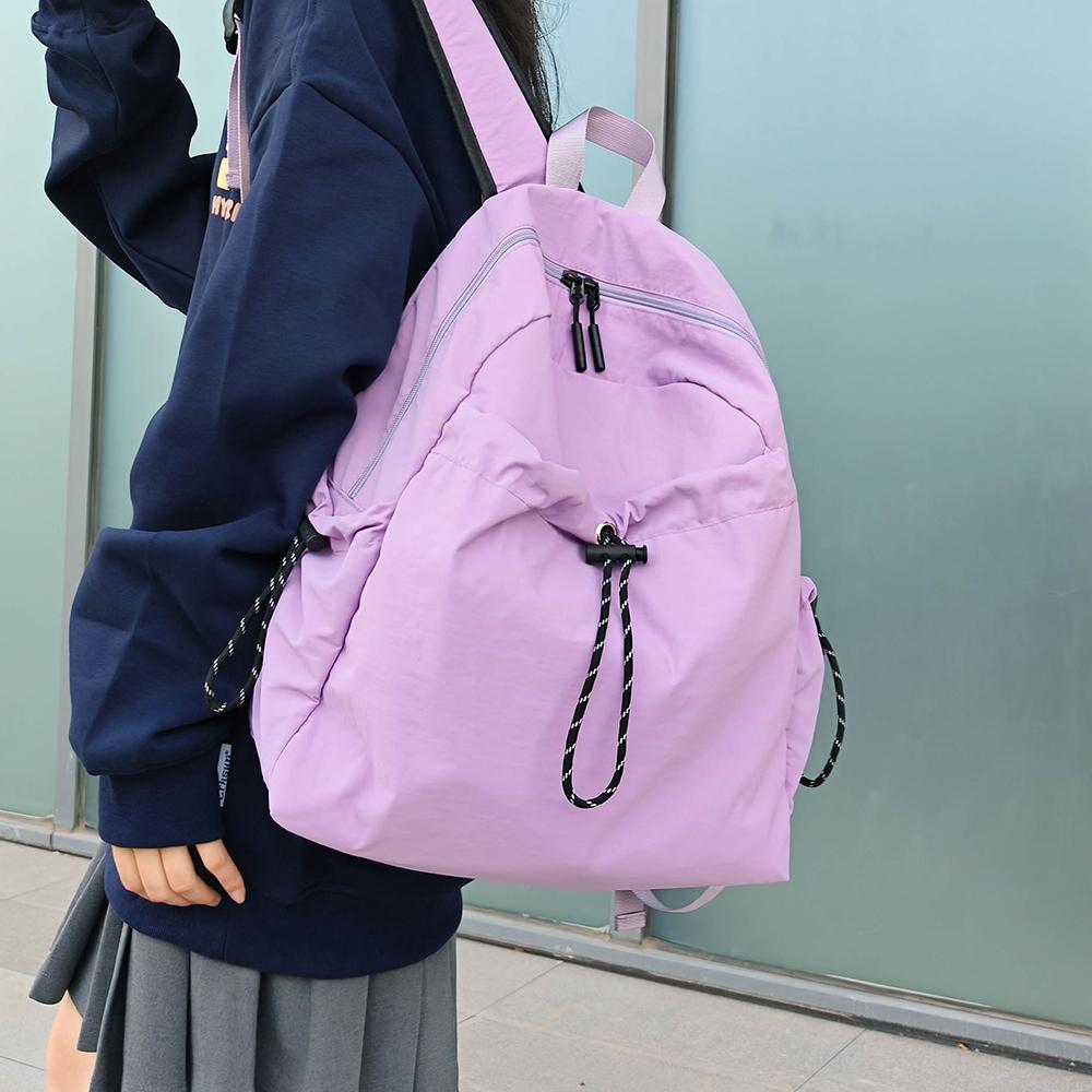 Women's Nylon Backpack Middle School Student Schoolbag Large Capacity Campus Lightweight Travel Bag