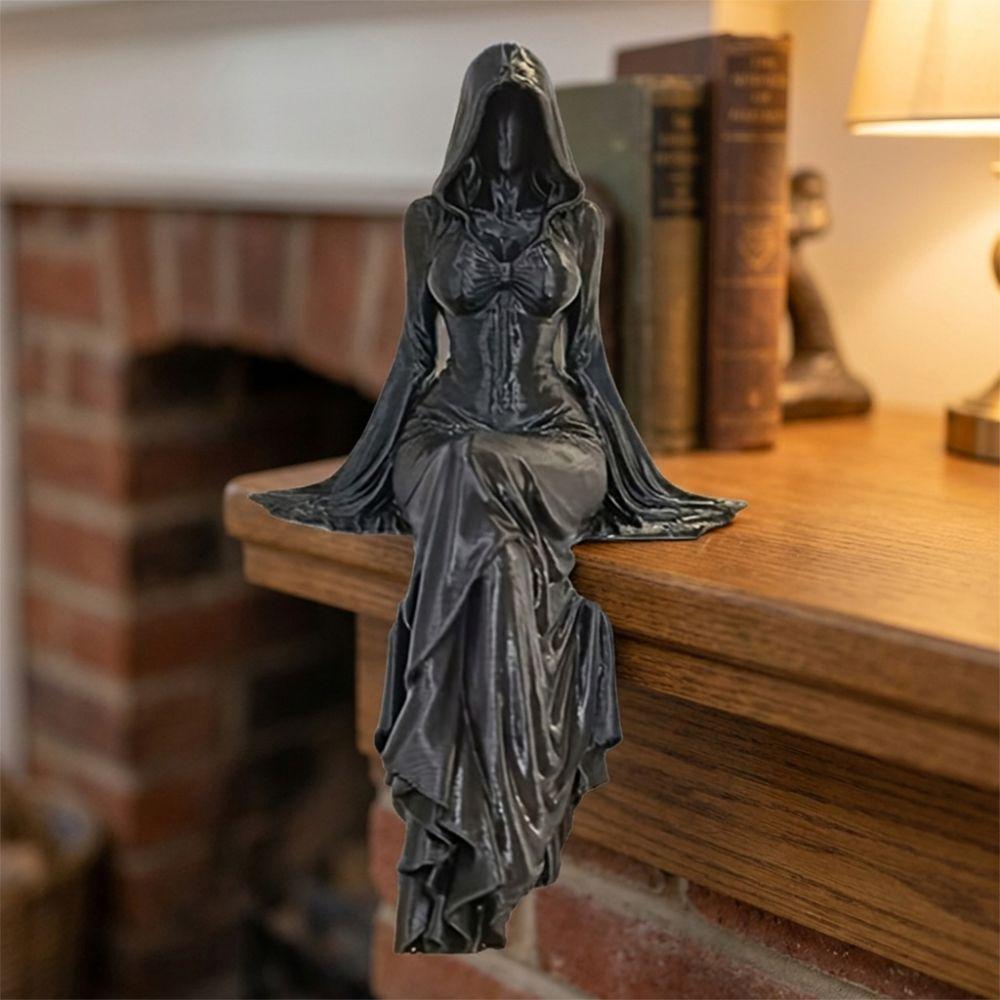 3D Printed Sitting Pose Lady Sculpture Handmade Female Tabletop Ornament Bookshelf Decor