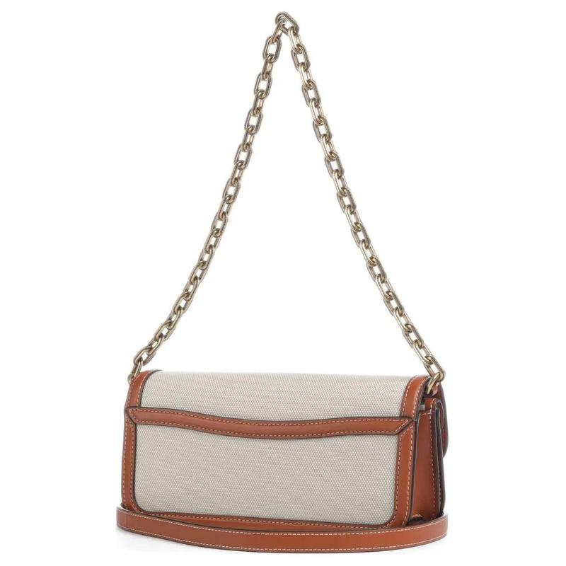 COACH IDOL Bag 23 Casual and Simple Canvas and Leather Crossbody Shoulder Bag Medium Women's Beige
