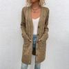 Women's Knitted Sweater Autumn Winter Long Twists Sweaters Loose Casual Cardigan