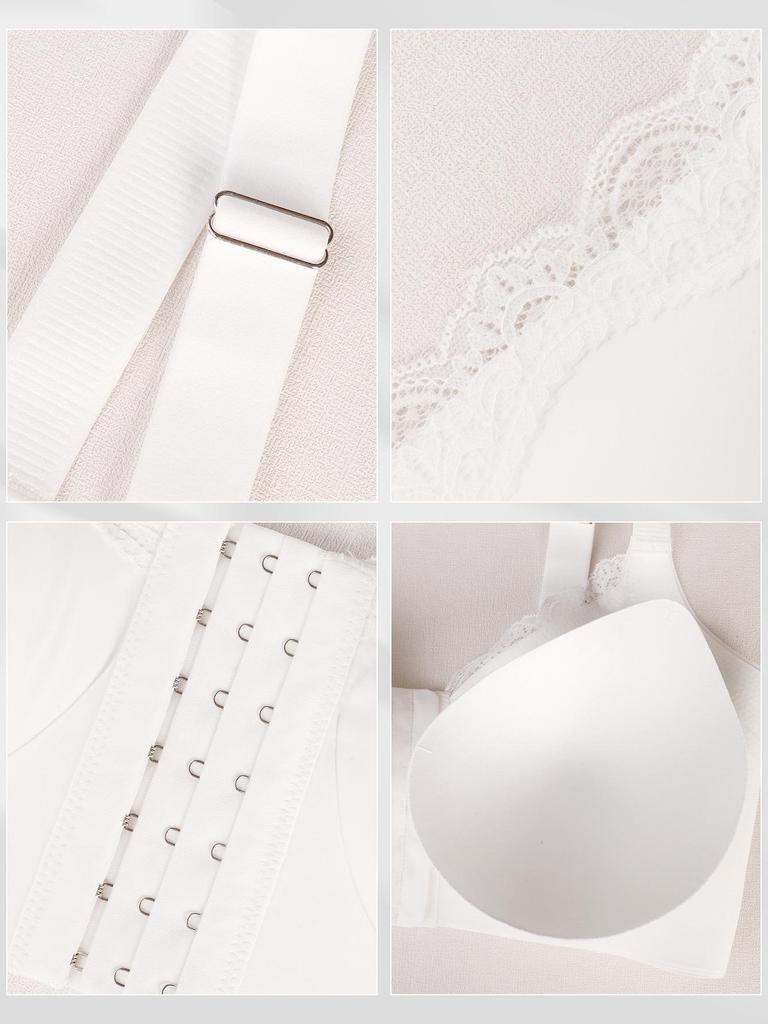 Plus Size Cross-Border Front Closure Sexy Lace Bra - Anti-Sagging, Side Support, Seamless Fit for a Slimmer Look