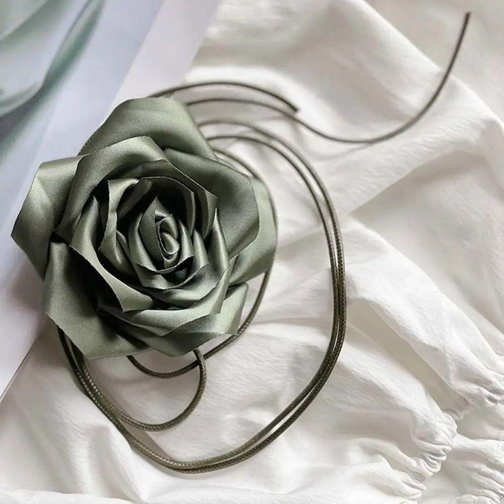 Шейный ободок, розовое кружевное ожерелье на шею, роскошный цветок, поясная цепочка, модная модная цепочка для тела, женская