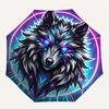 1pc Wolf Neon Automatic Umbrella High Quality Canopy, Portable Folding Umbrella with, Ideal Gift for - Travel 164